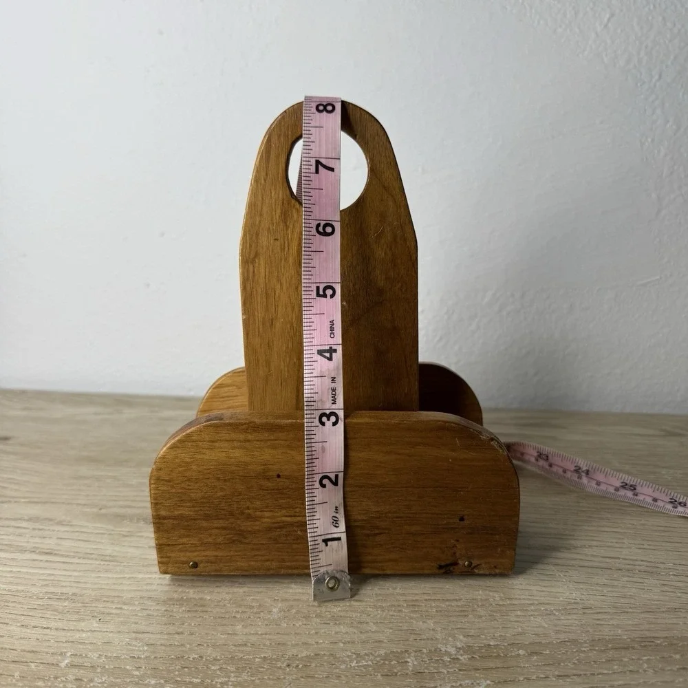 Vintage Handmade Wood Paper Napkin Holder Cottagecore Farmhouse‎ Country Folk